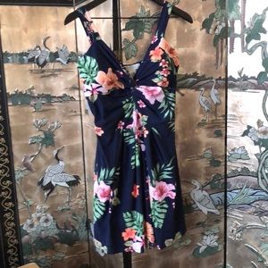 Juniors evening blue multi floral mini summer dress